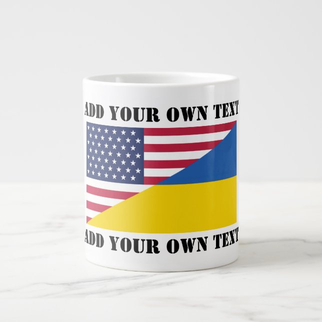 American support towards Ukraine Throw Pillow Large Coffee Mug (Front)