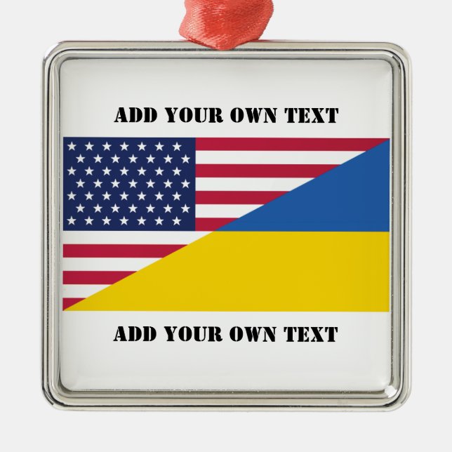 American support towards Ukraine Throw Pillow Metal Ornament (Front)