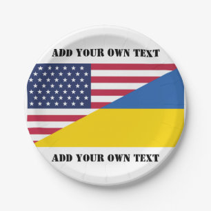 American support towards Ukraine Throw Pillow Paper Plate
