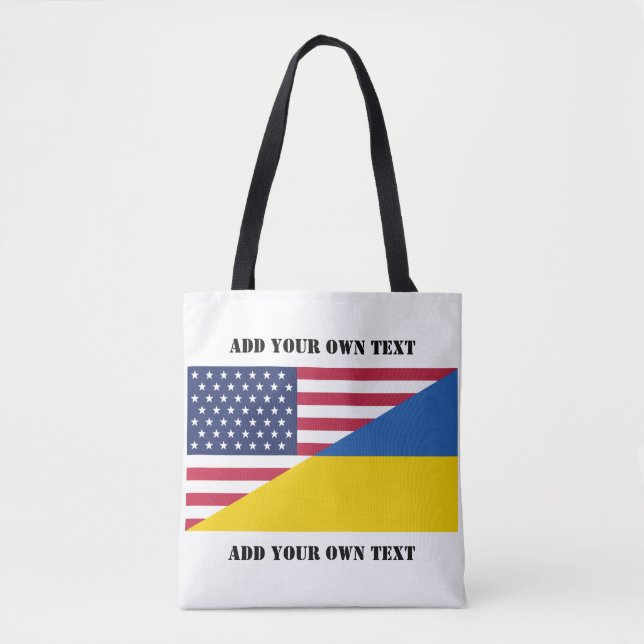 American support towards Ukraine Throw Pillow Tote Bag (Front)