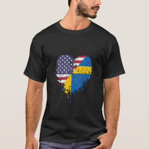 American Swedish America Usa Sweden Flag Love He S T-Shirt