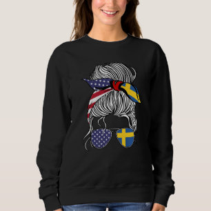 American Swedish Patriot Flag Women Girl Sweden Gr Sweatshirt