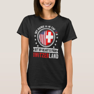 American Swiss Flag Heart from Switzerland America T-Shirt
