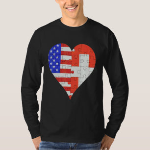 American Swiss Flag Heart T-Shirt
