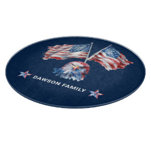 American Symbols Custom Family Name Cutting Board