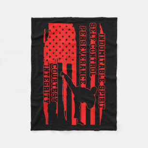 American Taekwondo USA Martial Arts Artist Team Fleece Blanket