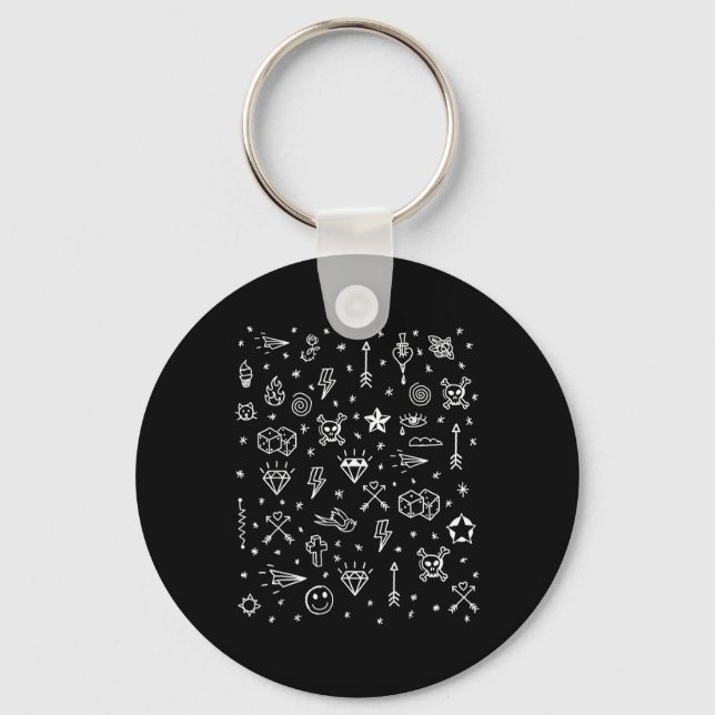 American Tattoo Flash, Traditional Tattoo Designs  Key Ring (Front)