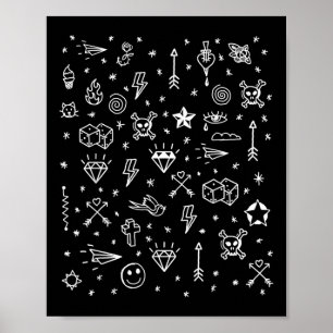 American Tattoo Flash, Traditional Tattoo Designs  Poster