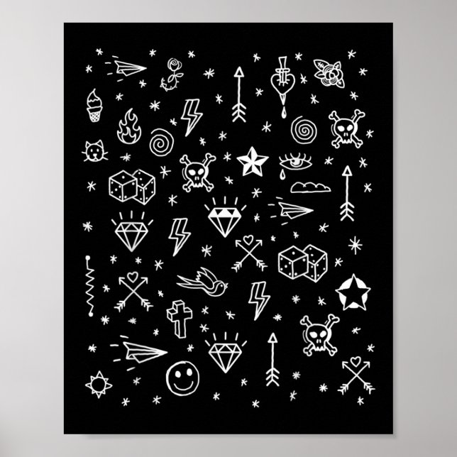 American Tattoo Flash, Traditional Tattoo Designs  Poster (Front)