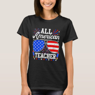 American teacher 4th of july sunglasses family T-Shirt