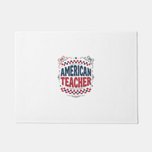 American Teacher Patriotic Vintage Shirt Design_1 Doormat