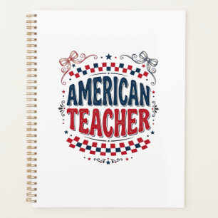 American Teacher Patriotic Vintage Shirt Design_1 Planner