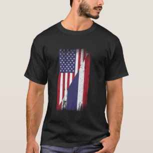 American Thai Flag Thailand USA America T-Shirt