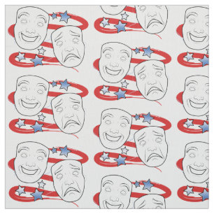 American Theatre with Drama Masks Fabric
