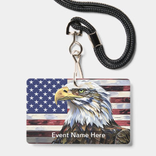 American Theme Budget Event Badges ID Badge