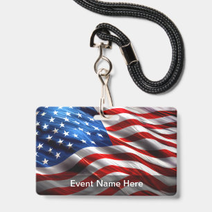 American Theme Budget Event Badges ID Badge