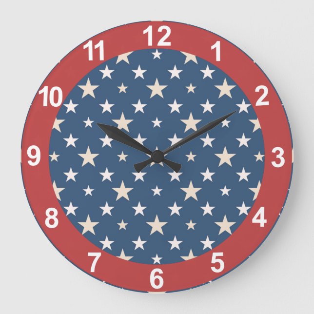 American themed stars large clock (Front)