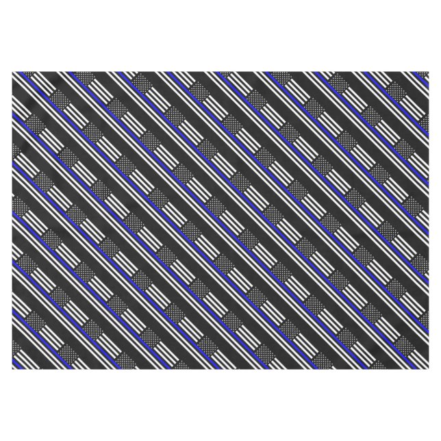 American Thin Blue Line Decor Tablecloth (Front (Horizontal))