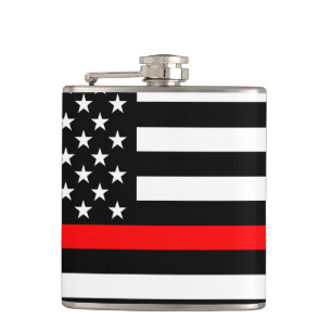 American Thin Red Line Graphic Hip Flask