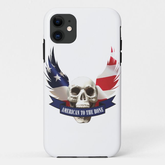 American to the Bone Skull Case-Mate iPhone Case (Back)