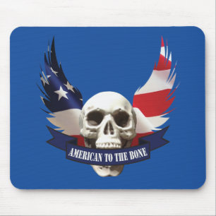 American to the Bone Skull Mouse Pad