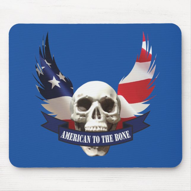 American to the Bone Skull Mouse Pad (Front)