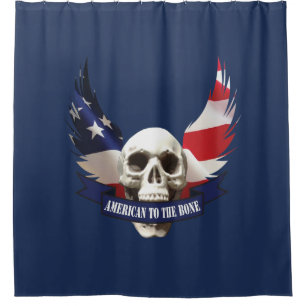 American to the Bone Skull Shower Curtain