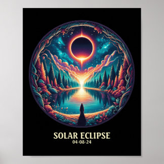American Totality April 8 2024 Mystic Total Solar  Poster