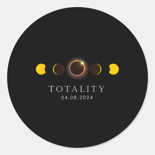 American Totality Solar Lunar Eclipse  Classic Round Sticker (Front)