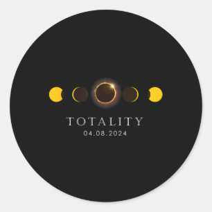 American Totality Solar Lunar Eclipse Classic Round Sticker