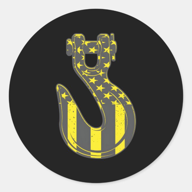 American Towing Tow Truck Operator Tow Hook Classic Round Sticker (Front)