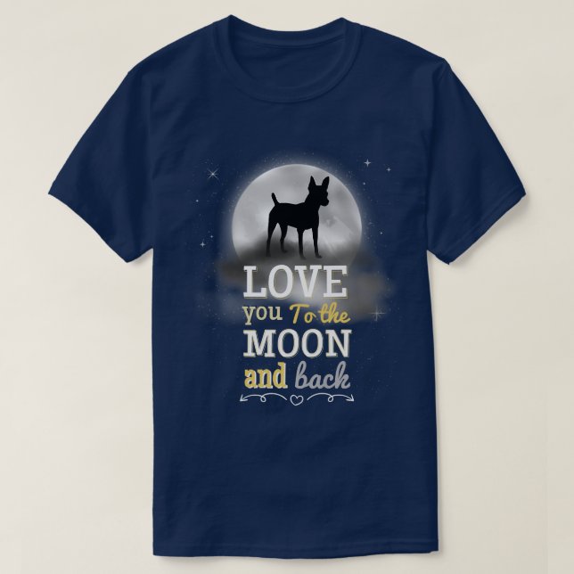 American Toy Fo Terrier Dog Love To The Moon Premi T-Shirt (Design Front)