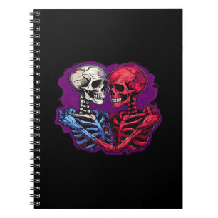 American Traditional Skeleton Holding Hands Tattoo Notebook