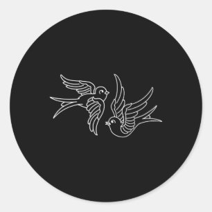 American Traditional Swallow Design Tattoo  Classic Round Sticker