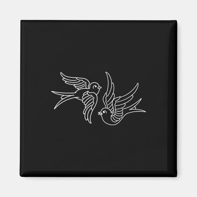 American Traditional Swallow Design Tattoo  Magnet (Front)