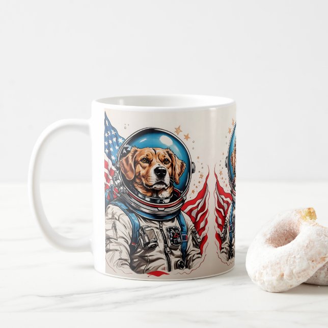 American traditional tattoo drawing of dog coffee mug (With Donut)