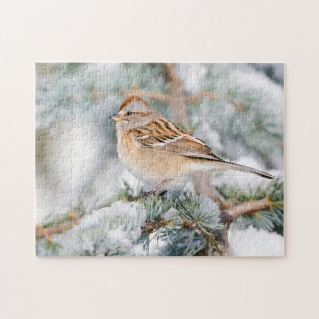 American Tree Sparrow in winter Jigsaw Puzzle (Horizontal)