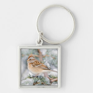 American Tree Sparrow in winter Key Ring