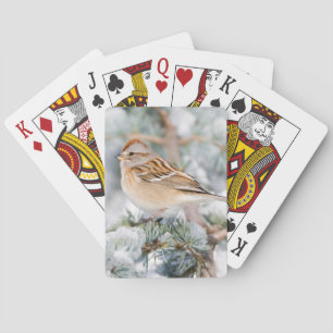 American Tree Sparrow in winter Playing Cards