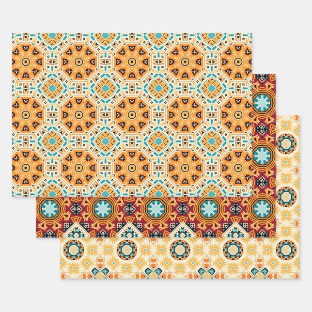 American Tribal Native Seamless Pattern Set No2 Wrapping Paper Sheet (Set)