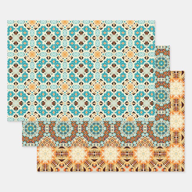 American Tribal Native Seamless Pattern Set No6 Wrapping Paper Sheet (Set)