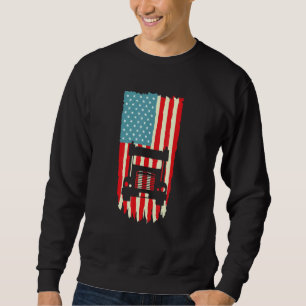 American Truck Driver Patriotic US Flag Semi Trail Sweatshirt