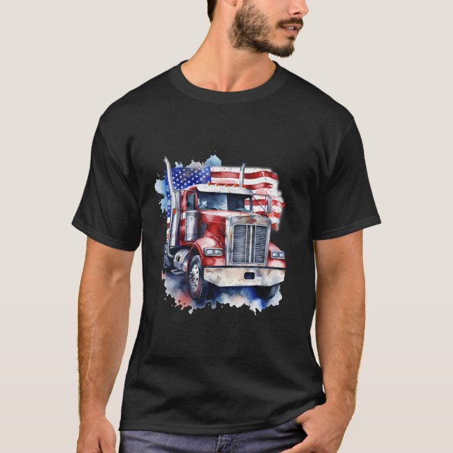 American Truck Driver T-Shirt (Front)