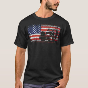 American Truck Driver US Flag 4th of July yoga zen T-Shirt