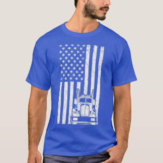 AMERICAN TRUCK FLAG Trucker Big Rig Truck Truck T-Shirt