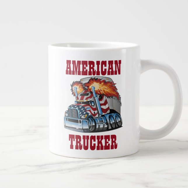 American Trucker Giant Coffee Mug (Right)