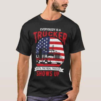 American Trucker Truck Driver Father Dad Husband T-Shirt