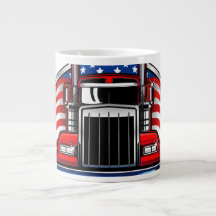 American Trucking Trucker Hat Classic Truck Drive Large Coffee Mug