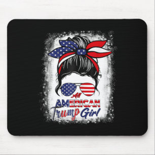 American Trump Girl 4th Of July Messy Bun Pro Trum Mouse Pad