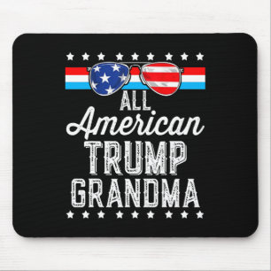 American Trump Grandma American Flag Sungles Trump Mouse Pad